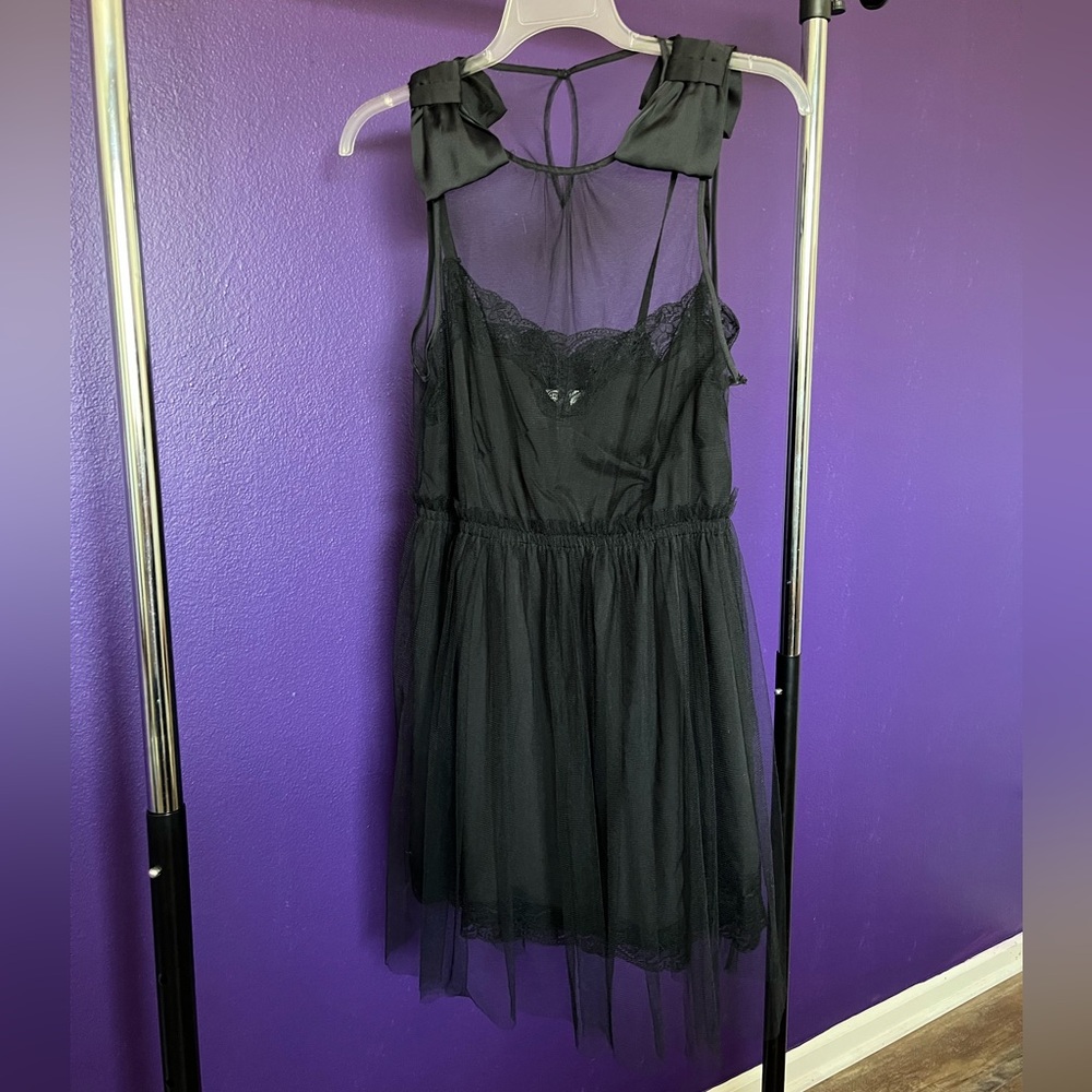 Rodarte 20 Year Anniversary Black Tulle & Lace Dress